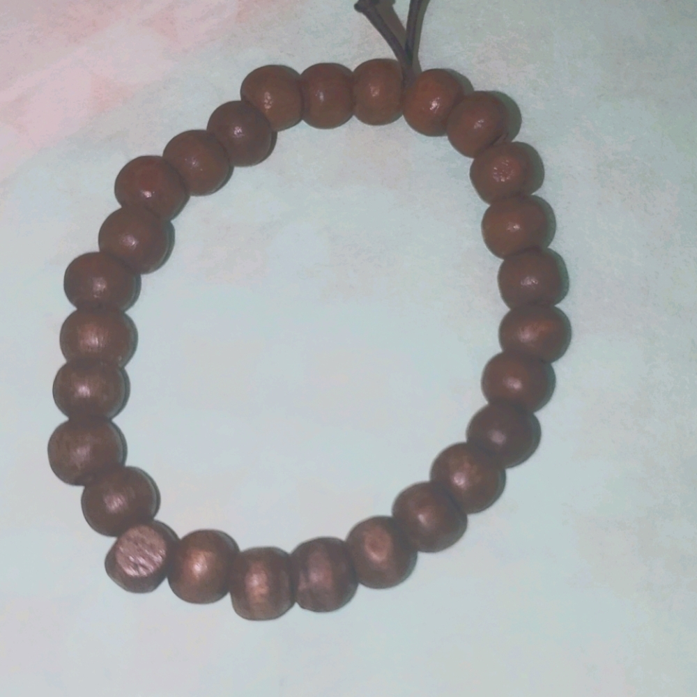 Wooden bead bracelet